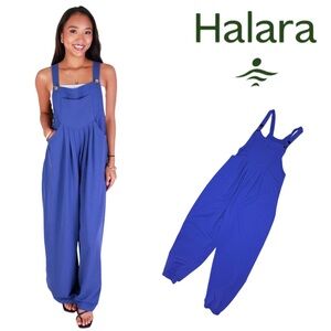 Halara blue overalls one piece romper coveralls summer with pockets small jumper